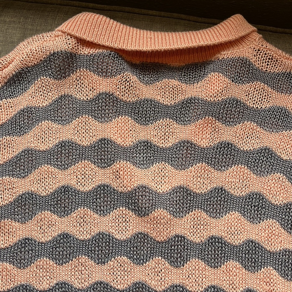 Vintage Jantzen Collared Striped Knit Sweater S/M - Picture 8 of 9